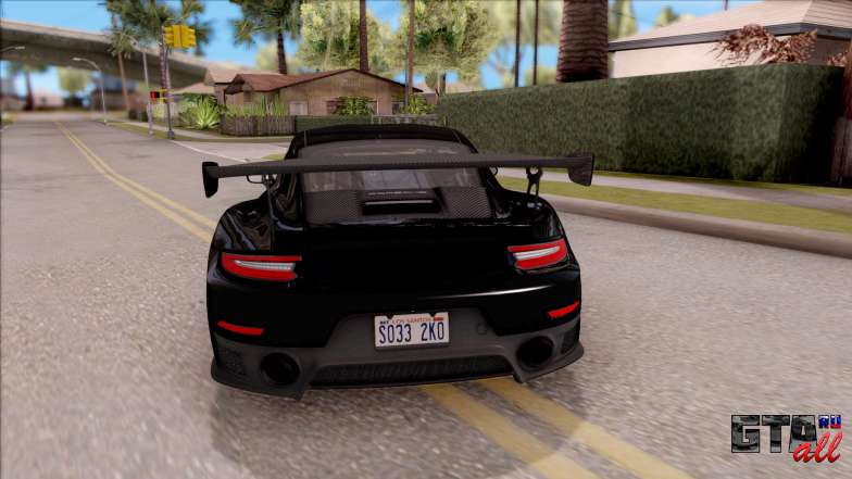 Porsche 911 GT2 RS 2017 SA Plate для GTA San Andreas вид сзади