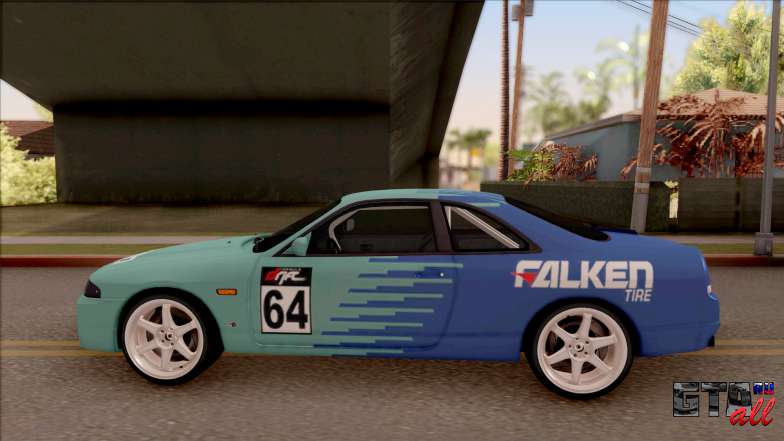 Nissan Skyline R33 Drift Falken для GTA San Andreas вид сбоку