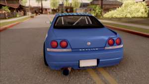 Nissan Skyline R33 Drift Falken для GTA San Andreas вид сзади