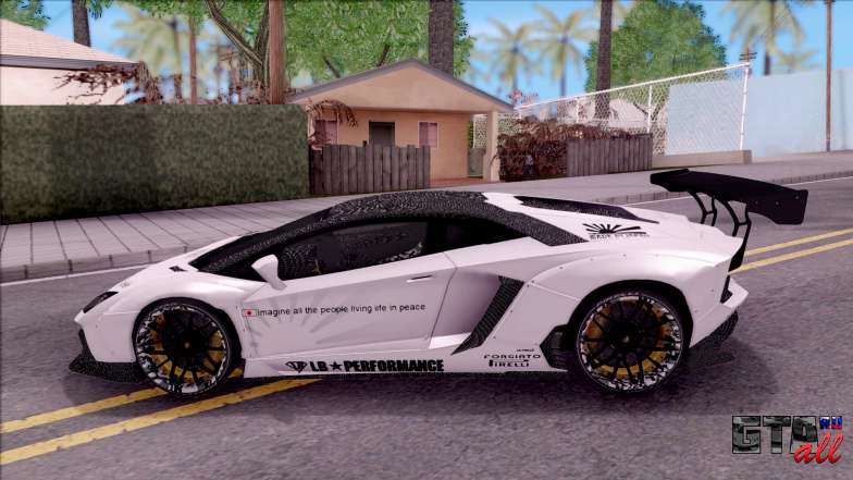 Lamborghini Aventador LP700-4 LB Walk Custom для GTA San Andreas вид сбоку