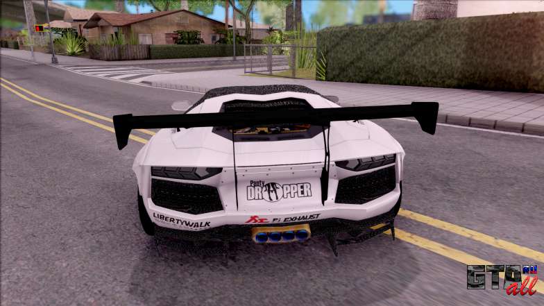 Lamborghini Aventador LP700-4 LB Walk Custom для GTA San Andreas вид сзади