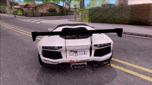 Lamborghini Aventador LP700-4 LB Walk Custom для GTA San Andreas вид сзади