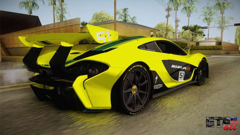 McLaren P1 GTR для GTA San Andreas вид сзади