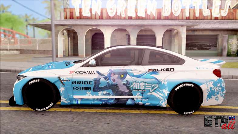 BMW M4 Itasha Hatsune Miku 2017 Liberty Walk для GTA San Andreas вид сбоку