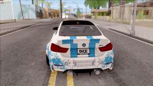 BMW M4 Itasha Hatsune Miku 2017 Liberty Walk для GTA San Andreas вид сзади