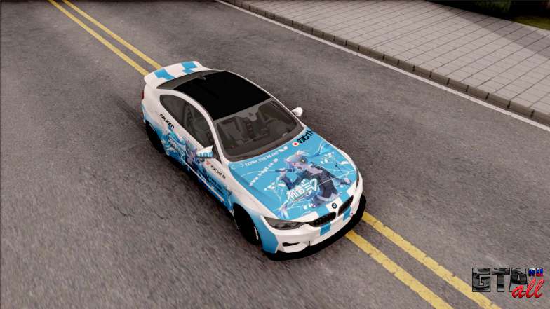 BMW M4 Itasha Hatsune Miku 2017 Liberty Walk для GTA San Andreas общий вид