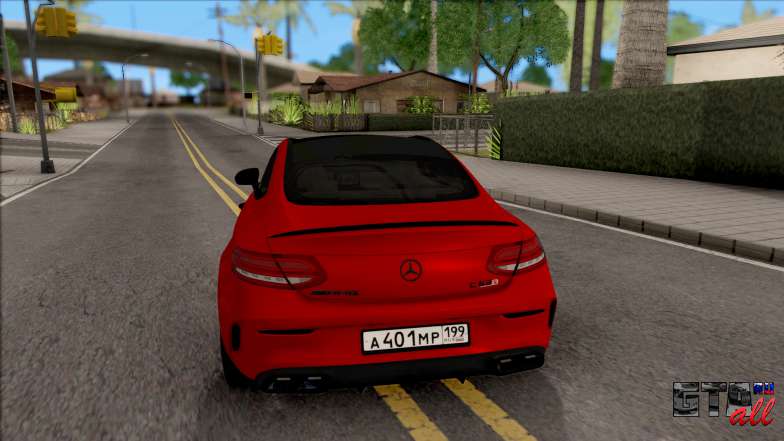 Mercedes-Benz C63S AMG Coupe для GTA San Andreas вид сзади