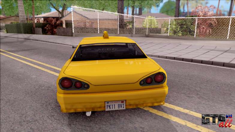 Elegy Taxi Stock для GTA San Andreas вид сзади