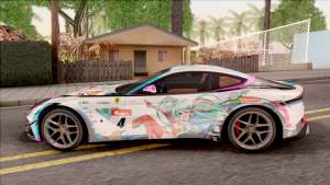 Ferrari F12 Berlinetta Noraimo Miku Racing 2016 для GTA San Andreas вид сбоку