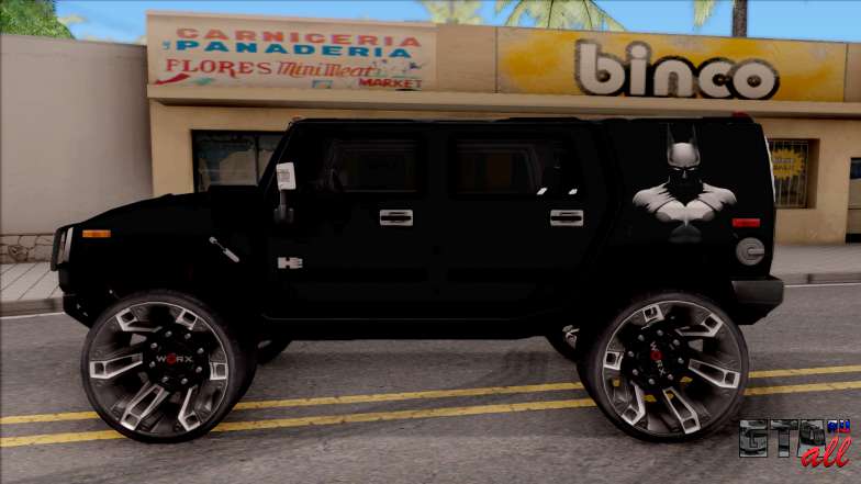 Hummer H2 Batman Edition для GTA San Andreas вид сбоку