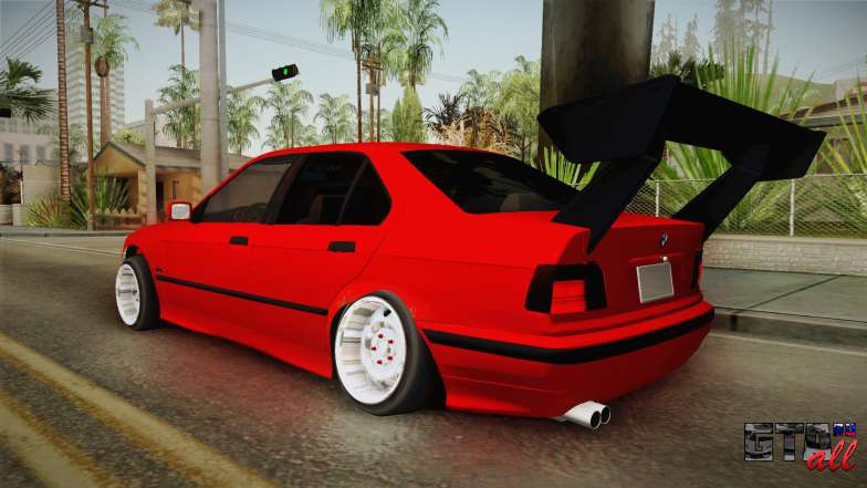 BMW E36 Sedan для GTA San Andreas вид сзади