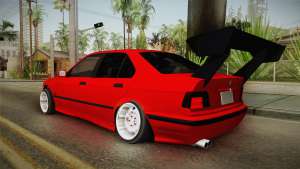 BMW E36 Sedan для GTA San Andreas вид сзади