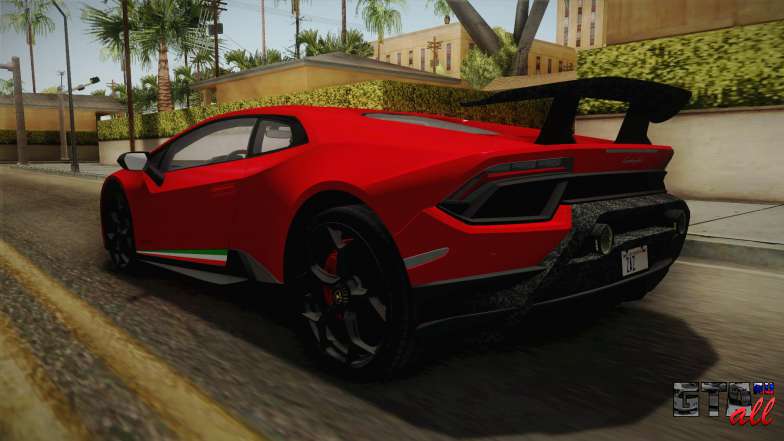 Lamborghini Huracan Performante LP640-4 2017 v1 для GTA San Andreas задняя часть