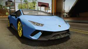 Lamborghini Huracan Performante LP640-4 2017 v2 для GTA San Andreas передняя часть