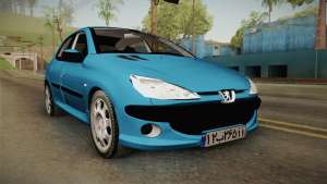 Peugeot 206 для GTA San Andreas вид спереди