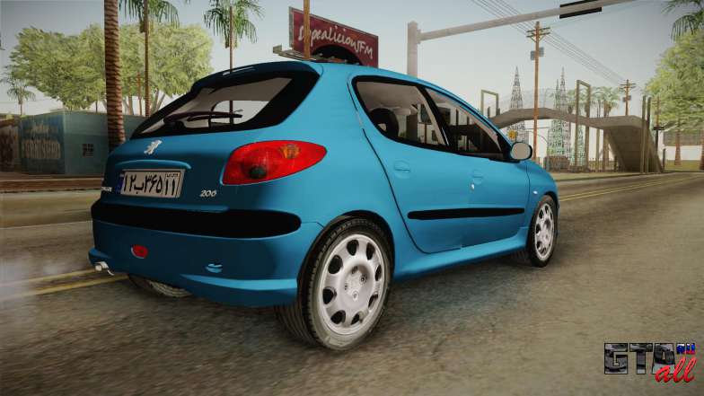 Peugeot 206 для GTA San Andreas вид сзади