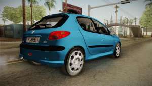 Peugeot 206 для GTA San Andreas вид сзади