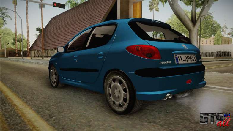 Peugeot 206 для GTA San Andreas задняя часть