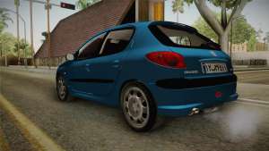 Peugeot 206 для GTA San Andreas задняя часть