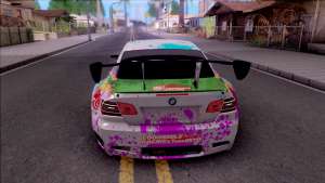 BMW M3 GT2 Miku GSR для GTA San Andreas вид сзади