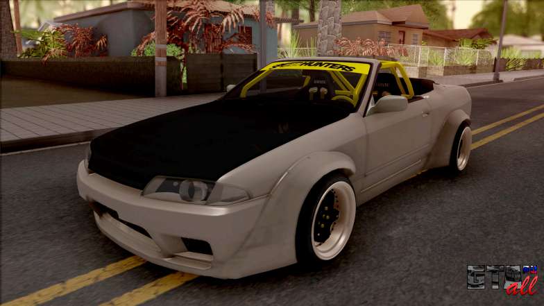 Nissan Skyline R32 Cabrio Drift Rocket Bunny для GTA San Andreas вид спереди