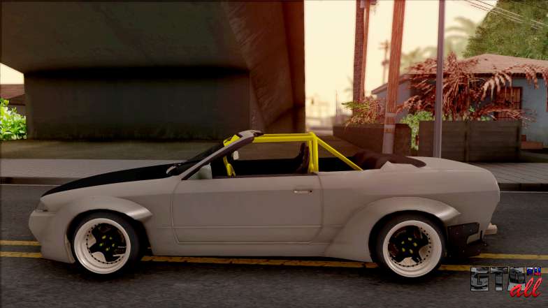 Nissan Skyline R32 Cabrio Drift Rocket Bunny для GTA San Andreas вид сбоку