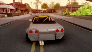 Nissan Skyline R32 Cabrio Drift Rocket Bunny для GTA San Andreas вид сзади