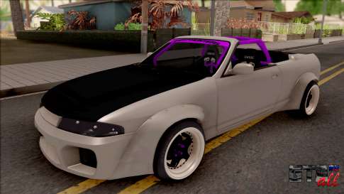 Nissan Skyline R33 Cabrio Drift Rocket Bunny для GTA San Andreas вид спереди