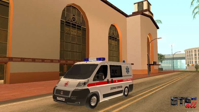 Fiat Ducato Ambulance для GTA San Andreas передняя часть