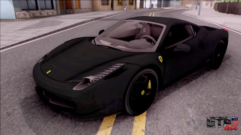 Ferrari 458 Italia Black для GTA San Andreas вид спереди