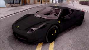 Ferrari 458 Italia Black для GTA San Andreas вид спереди