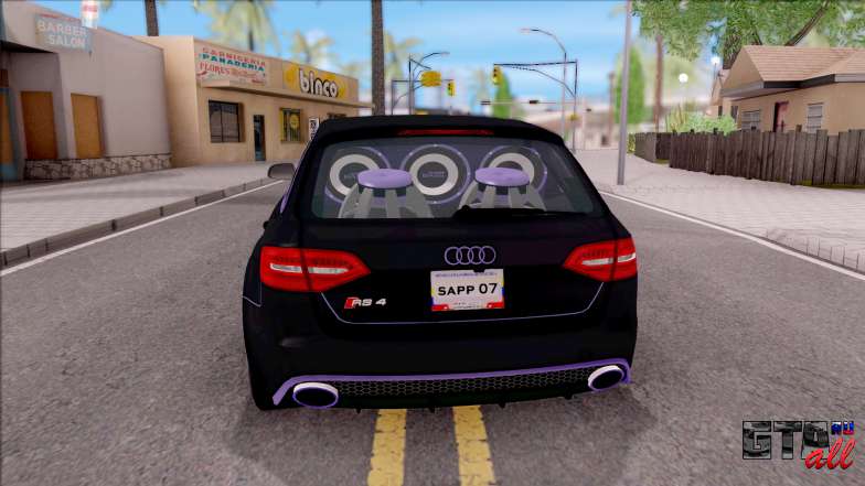 Audi RS4 Avant Edition Tron Legacy для GTA San Andreas вид сзади