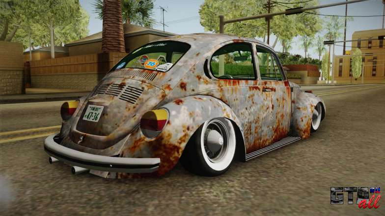 Volkswagen Beetle Rusty для GTA San Andreas вид сзади