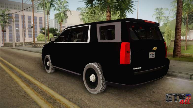 Chevrolet Tahoe 2015 Police для GTA San Andreas вид сзади