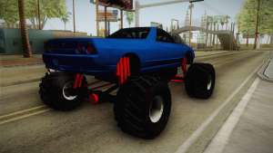 Nissan Skyline R32 Pickup Monster Truck для GTA San Andreas вид сзади