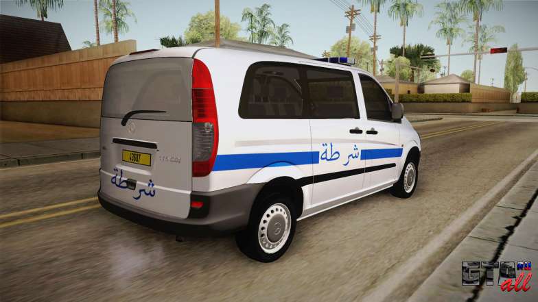 Mercedes-Benz Vito Algerian Police для GTA San Andreas вид сзади