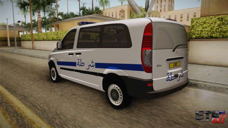 Mercedes-Benz Vito Algerian Police для GTA San Andreas задняя часть