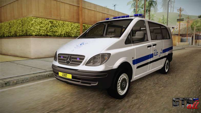 Mercedes-Benz Vito Algerian Police для GTA San Andreas передняя часть