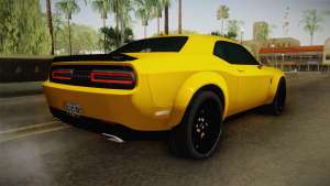 Dodge Challenger Demon 2018 для GTA San Andreas вид сзади