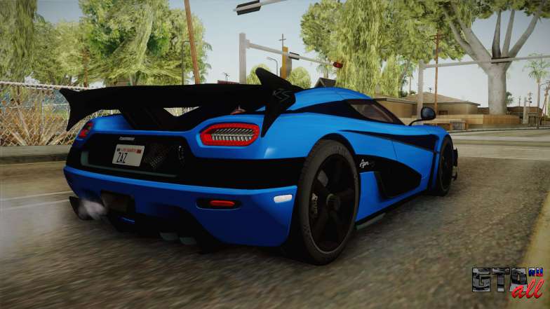 Koenigsegg Agera RS v1 для GTA San Andreas - вид сзади