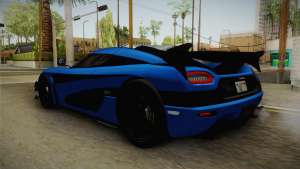 Koenigsegg Agera RS v1 для GTA San Andreas - задняя часть