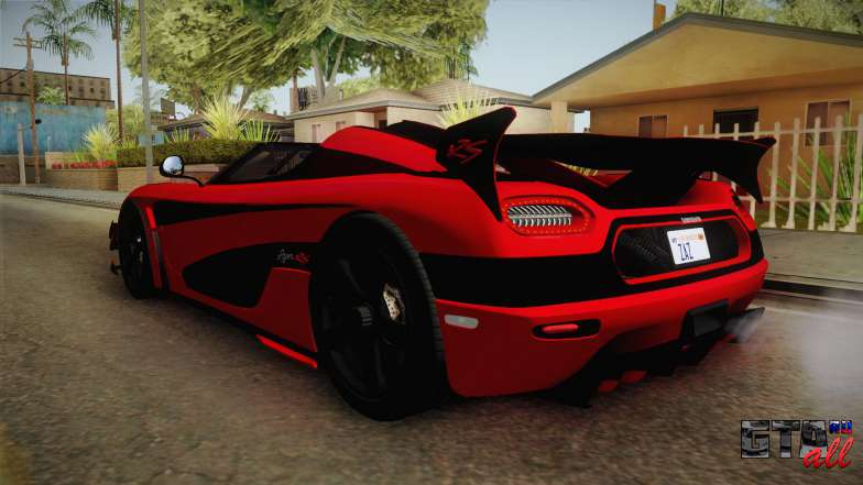 Koenigsegg Agera RS v2 для GTA San Andreas - задняя часть