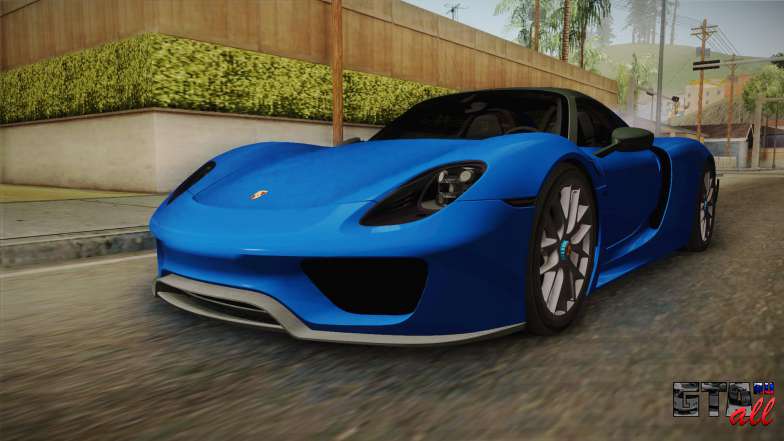 Porsche 918 Spyder Weissach Package 2015 для GTA San Andreas - передняя часть