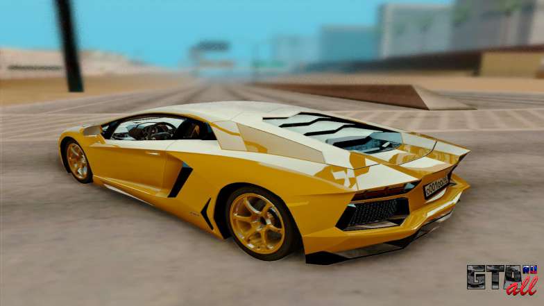 Lamborghini Aventador для GTA San Andreas вид сзади