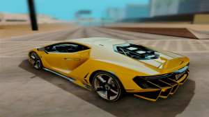 Lamborghini Centenario для GTA San Andreas вид сзади