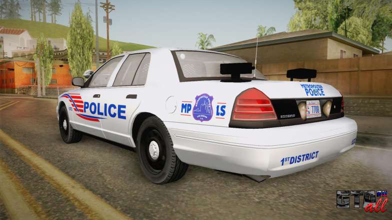 Ford Crown Victoria Police v2 для GTA San Andreas - вид сзади