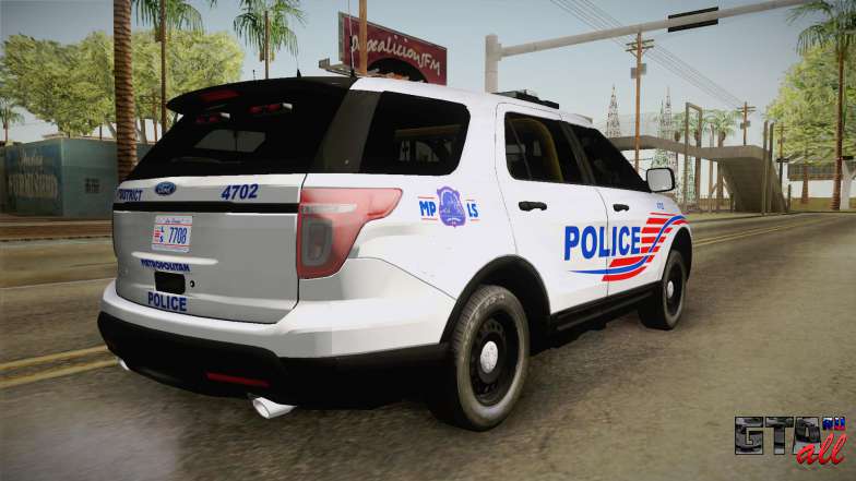 Ford Explorer 2013 Police для GTA San Andreas - вид сзади