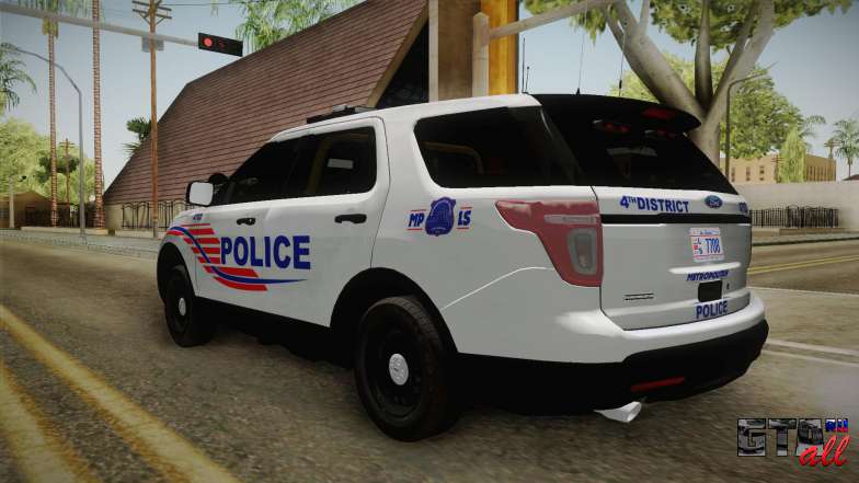 Ford Explorer 2013 Police для GTA San Andreas - задняя часть