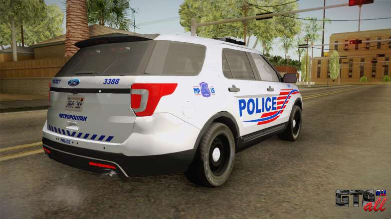 Ford Explorer 2016 Police для GTA San Andreas - вид сзади