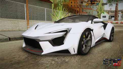 W Motors - Fenyr Supersports 2017 Dubai Plate для GTA San Andreas - вид спереди